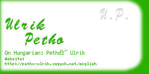 ulrik petho business card
